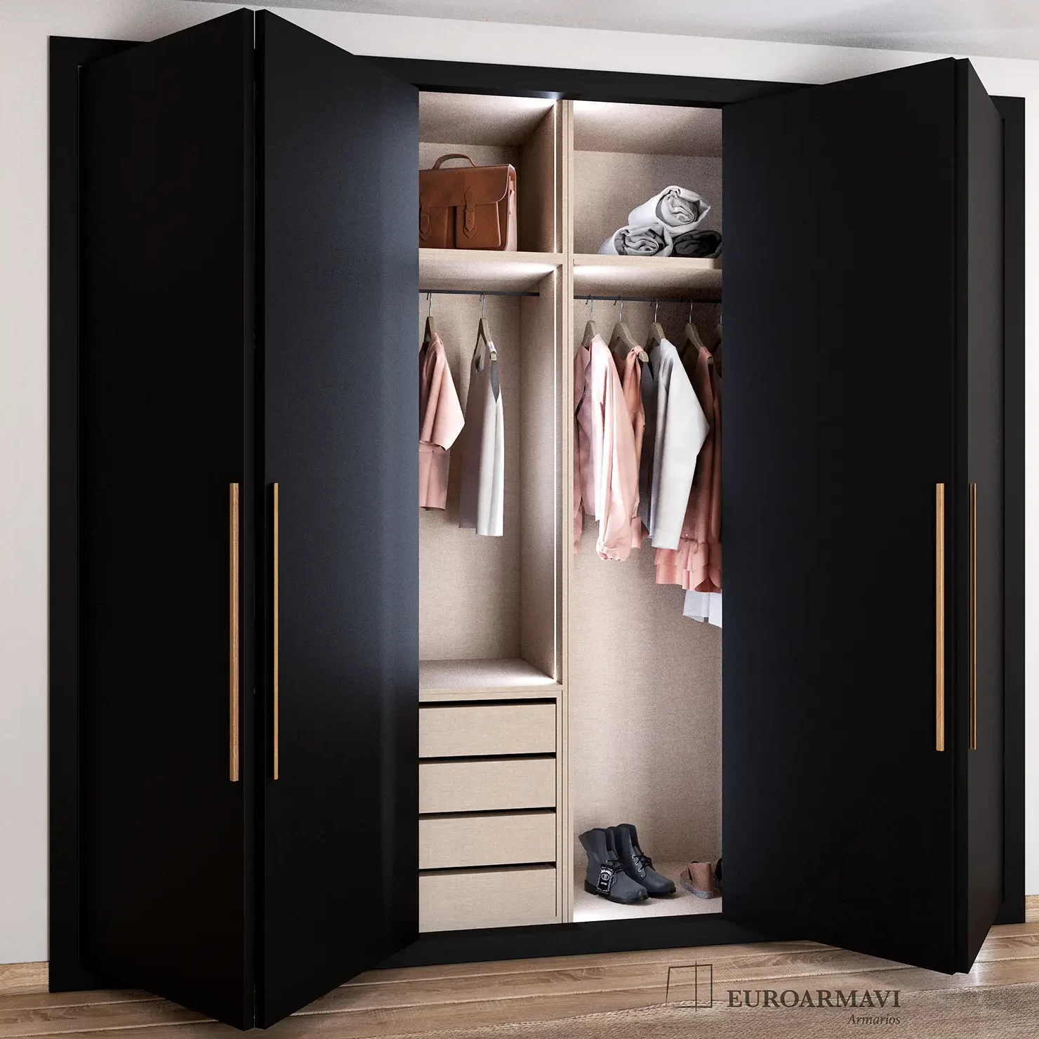 PLEGABLE LISO_LACADO NEGRO